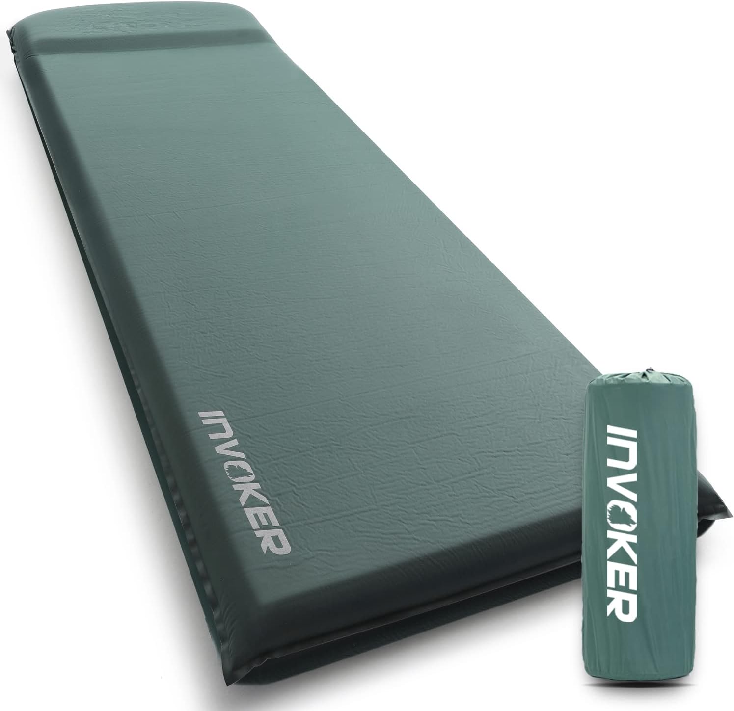 INVOKER Camping Sleeping Pad – 3.1 inch UltraThick Elasticity Foam Fast Self-Inf...