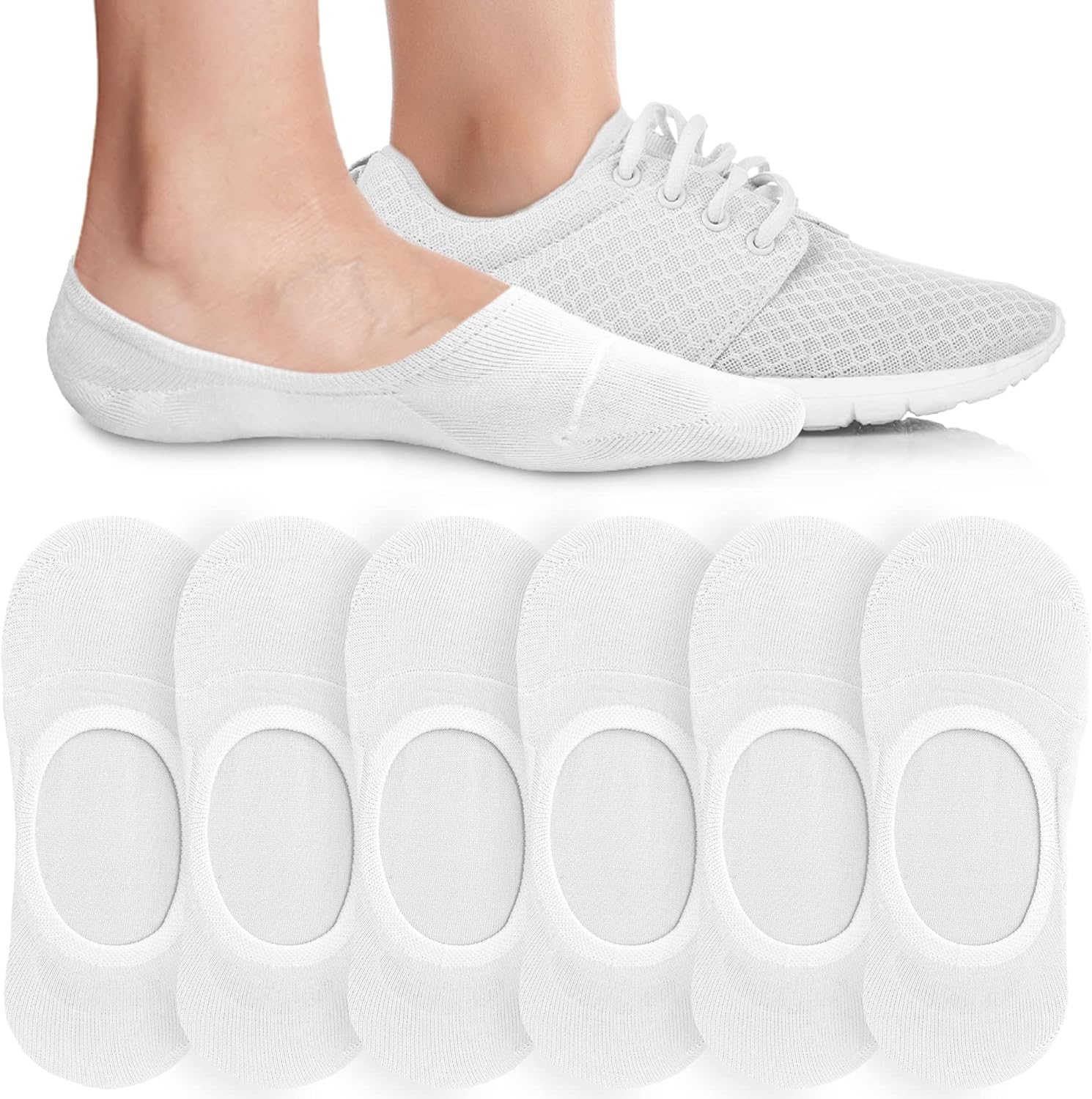 Eedor No Show Socks Womens - Non Slip Low Cut Ankle - Invisible Liner Socks for...
