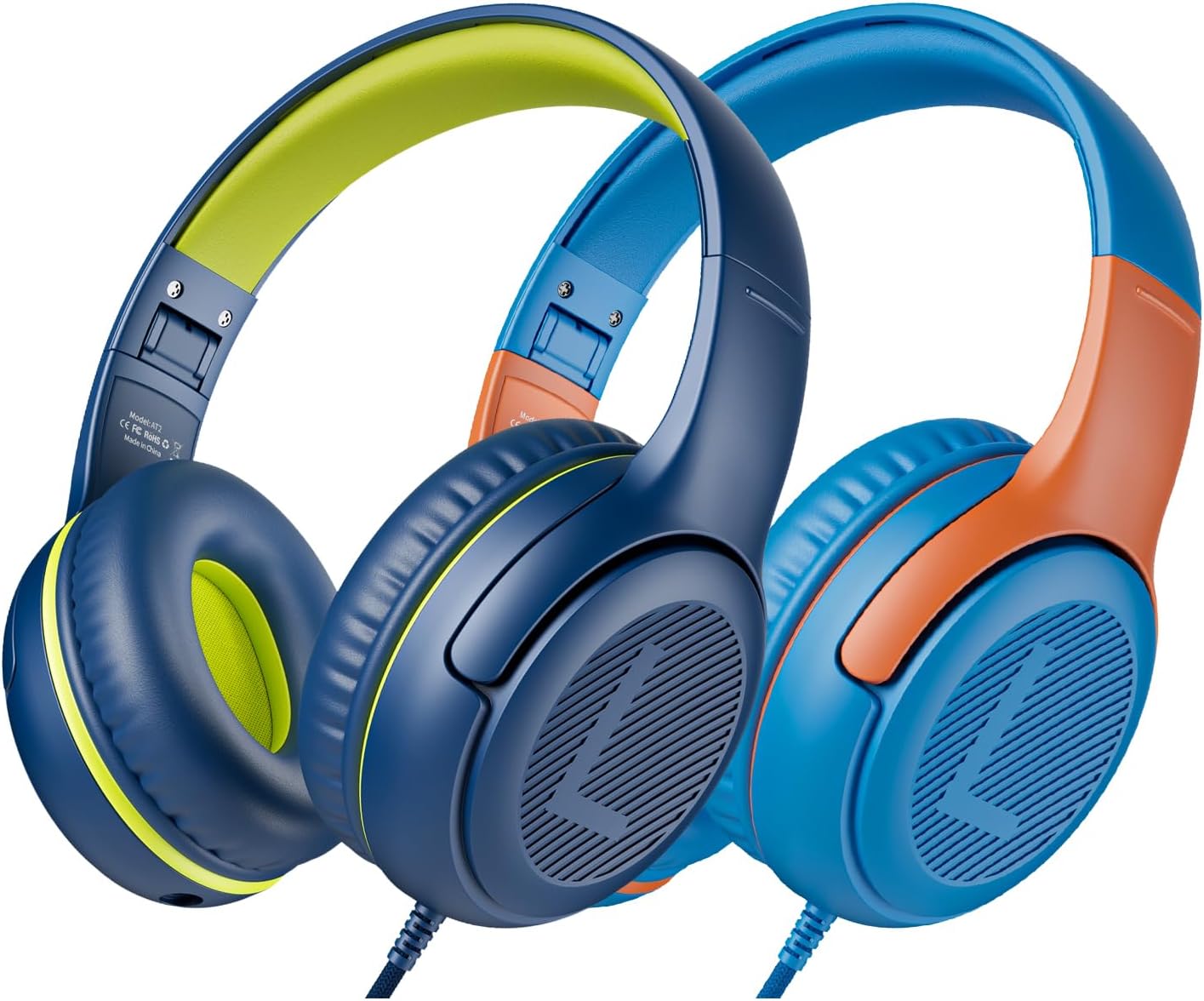 Kids Headphones Wired Toddler Headphones with Microphone, Over-Ear Headphones, 8...