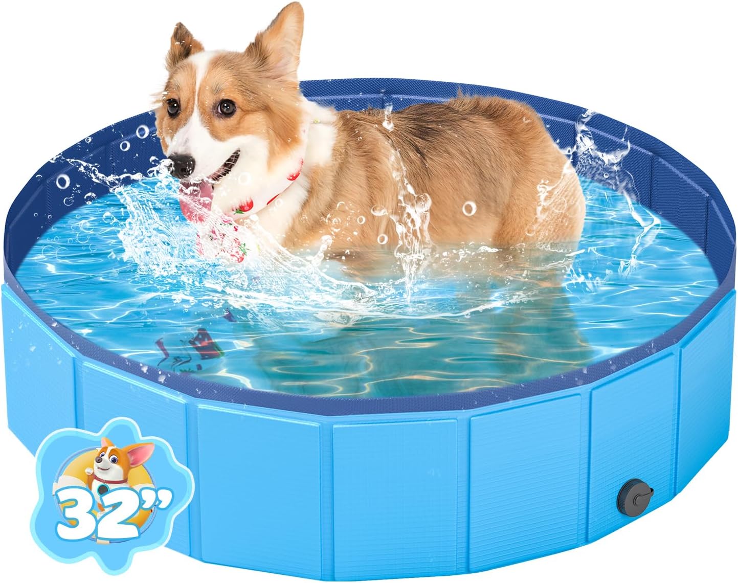 Foldable Pool, YSJILIDE Portable PVC Pet Swimming Pool, Collapsible Dog Bath for...