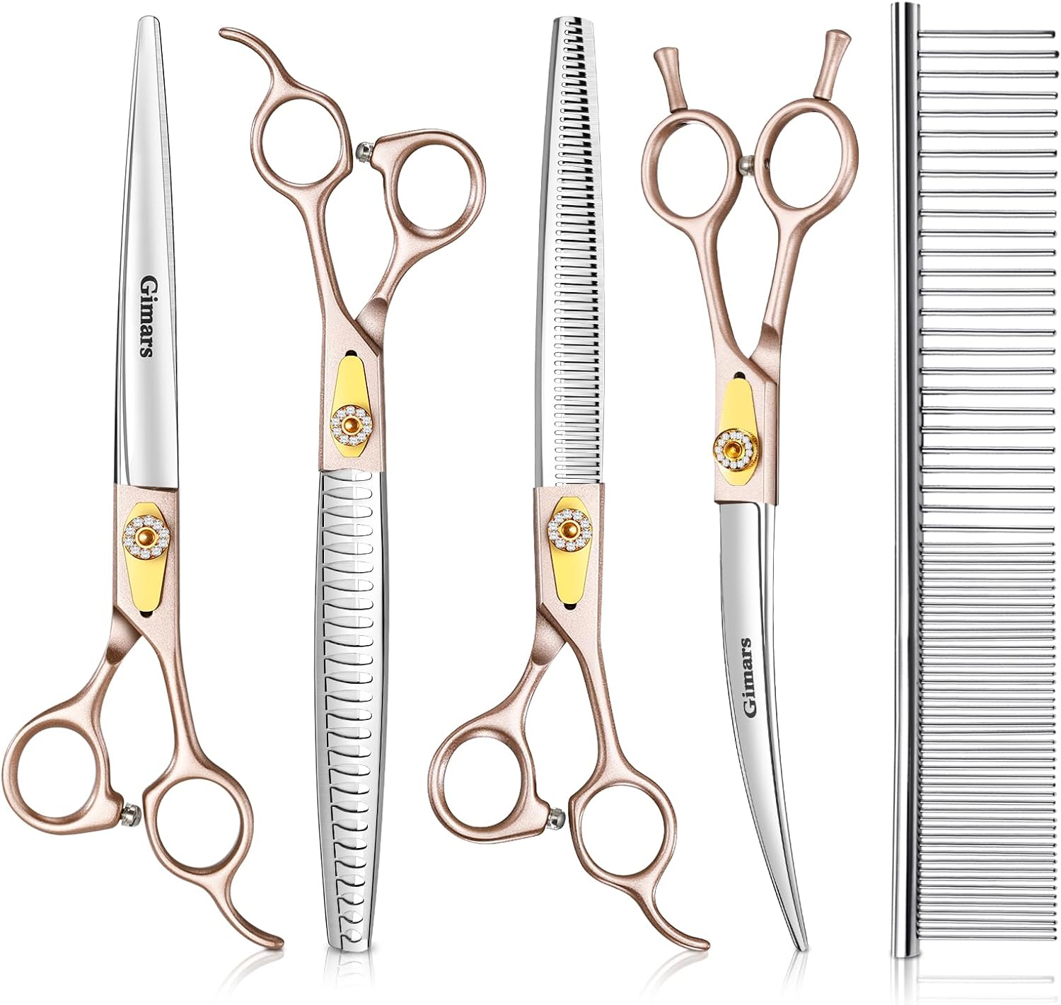 Gimars 8 Inch Professional 440C Stainless Steel Dog Grooming Scissors Heavy Duty...