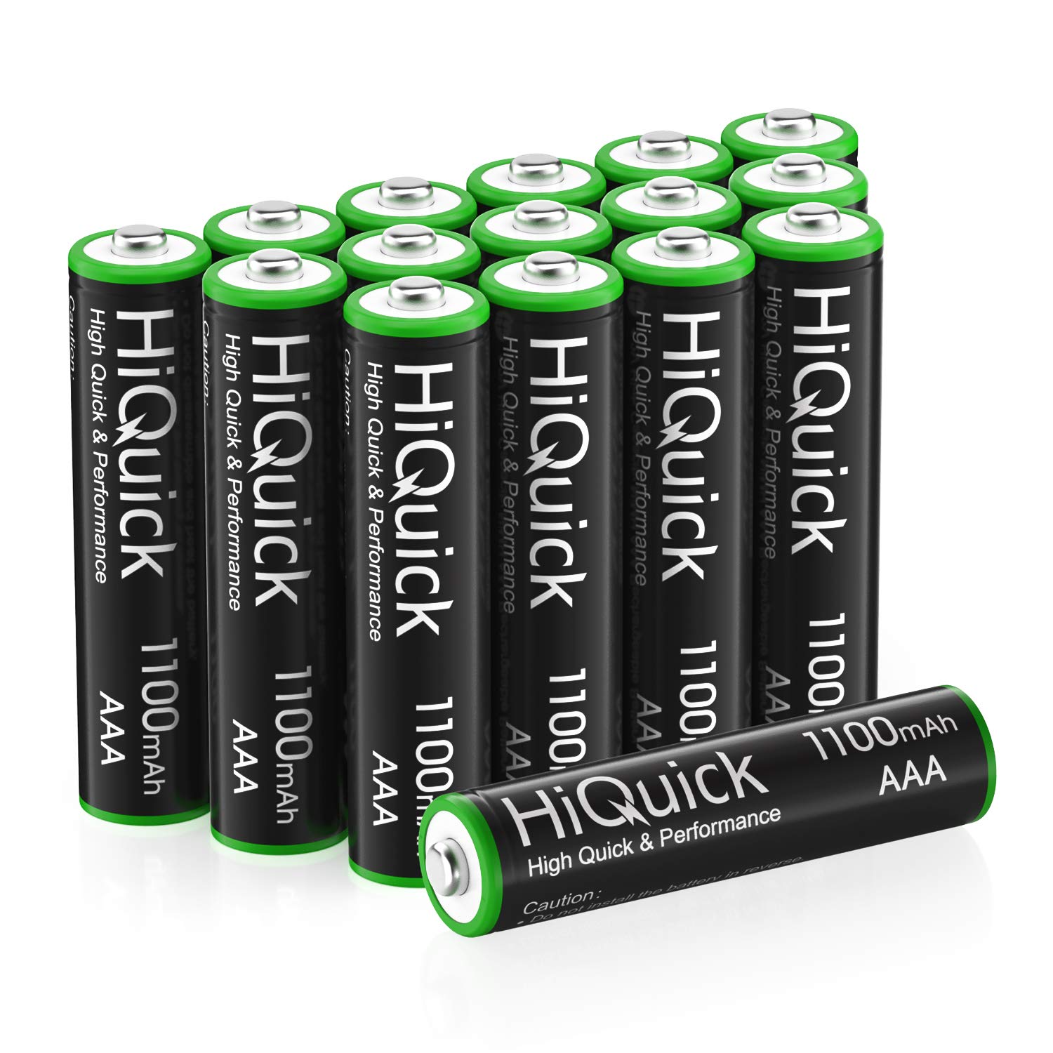 HiQuick 16 Counts Rechargeable Batteries AAA 1100mAh High Capacity Performance 1...