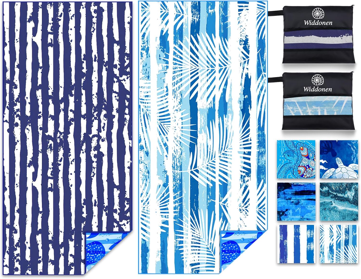 Lightweight Thin Microfiber Beach Towel Sand Free Quick Dry Absorbent Compact So...