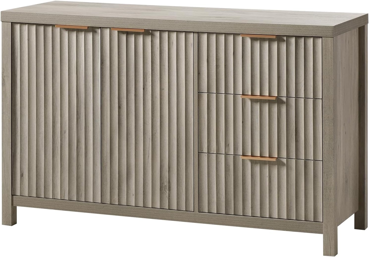 Oxford Fluted Storage Cabinet Sideboard Large Buffet with Adjustable Shelves, Mu...