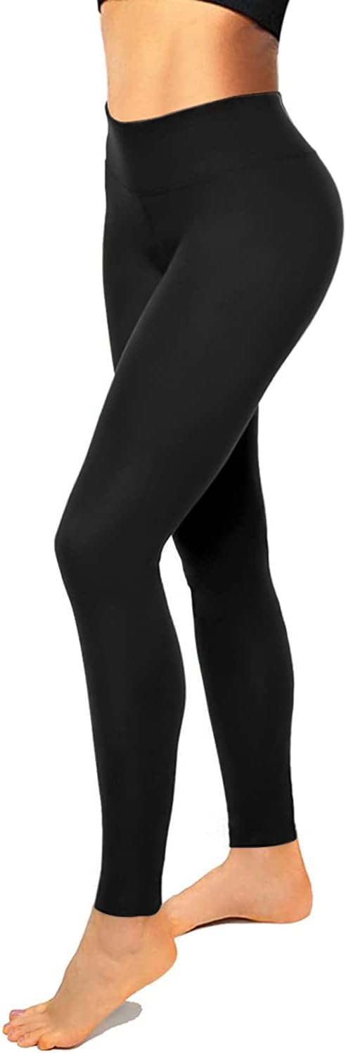 High Waisted Leggings for Women-Womens Black Seaml...