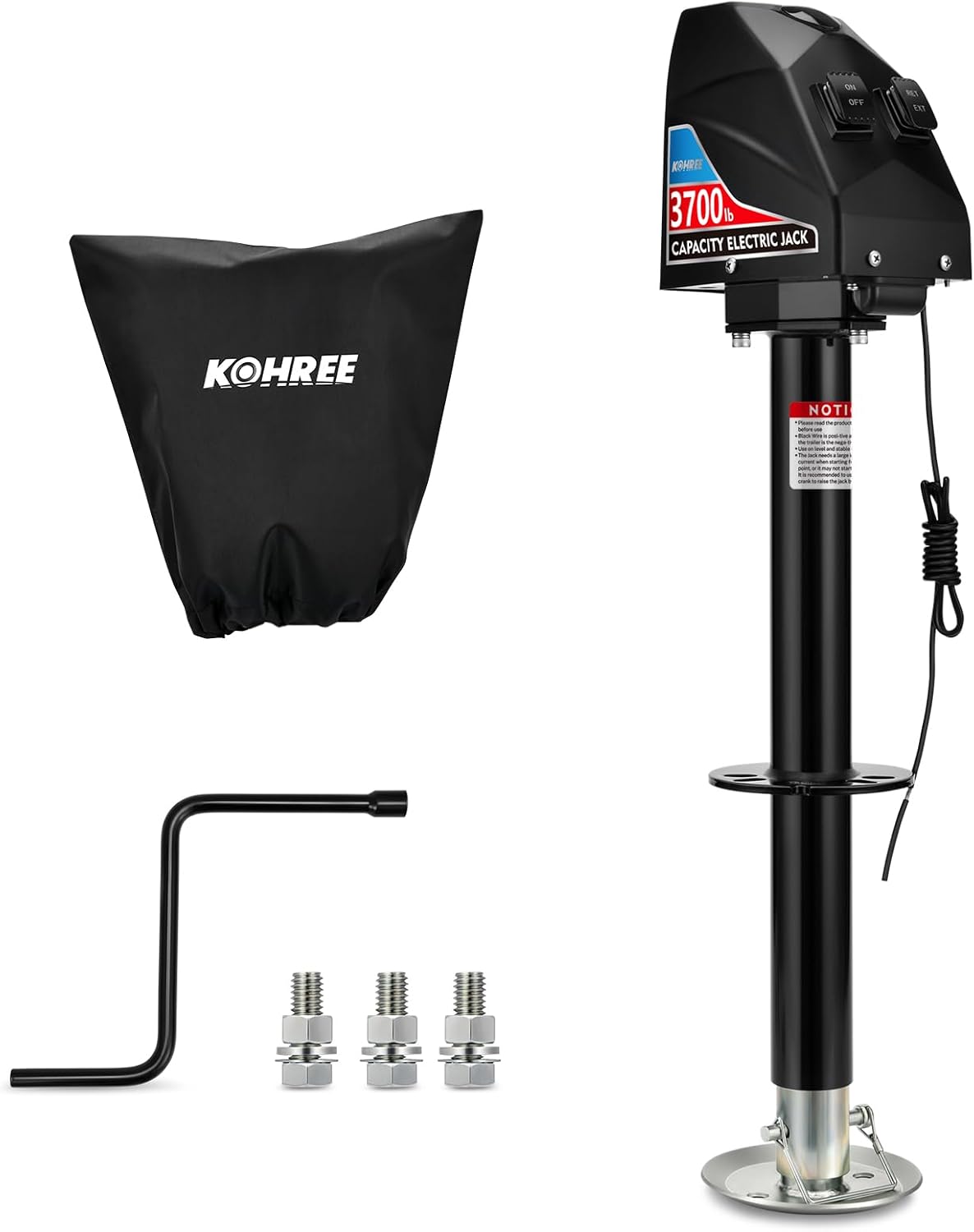 Kohree Electric Trailer Jack 3700lbs, Heavy Duty RV Electric Power Tongue Jack M...