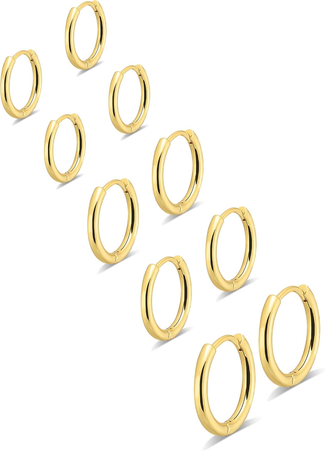 316L Stainless Steel Small Hoop Earrings Set for Women, Cute Huggie Earrings for...