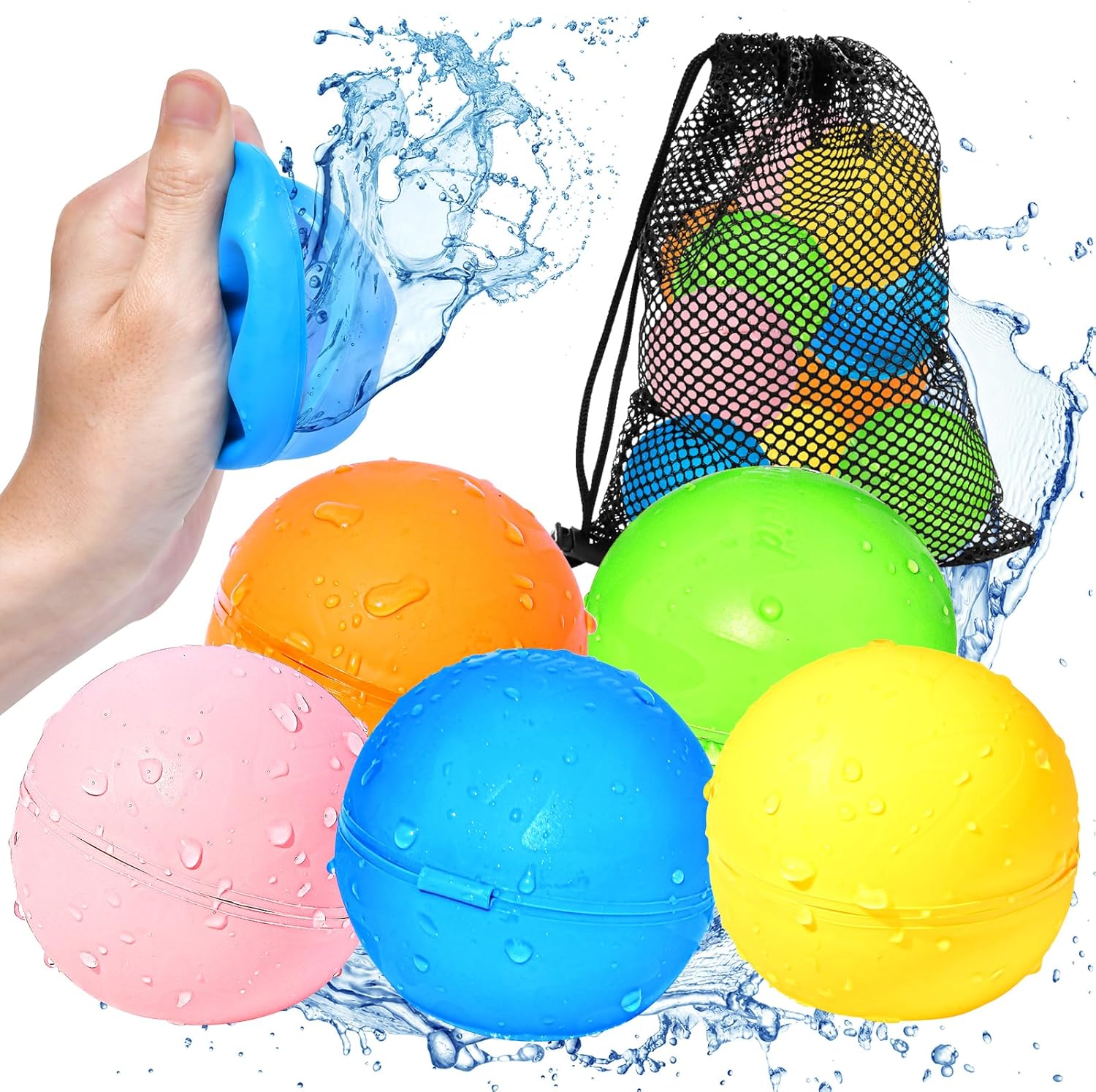 SOPPYCID Water Balloons Reusable Quick Fill - Self Sealing Silicone Water Balls...