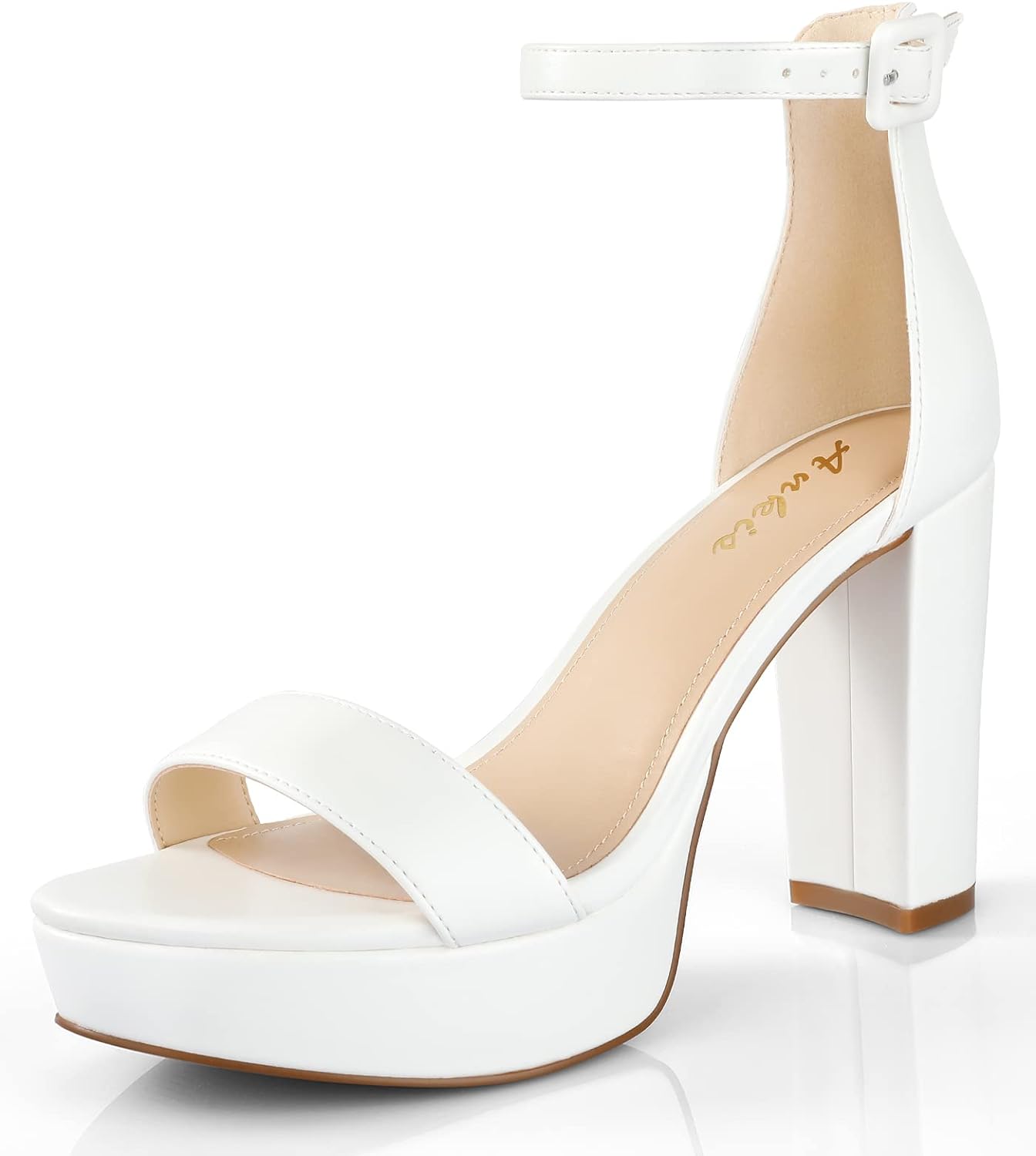 Ankis Platform Heels 4 Inches Chunky heels Sandals for Women Comfy Open Toe Bloc...