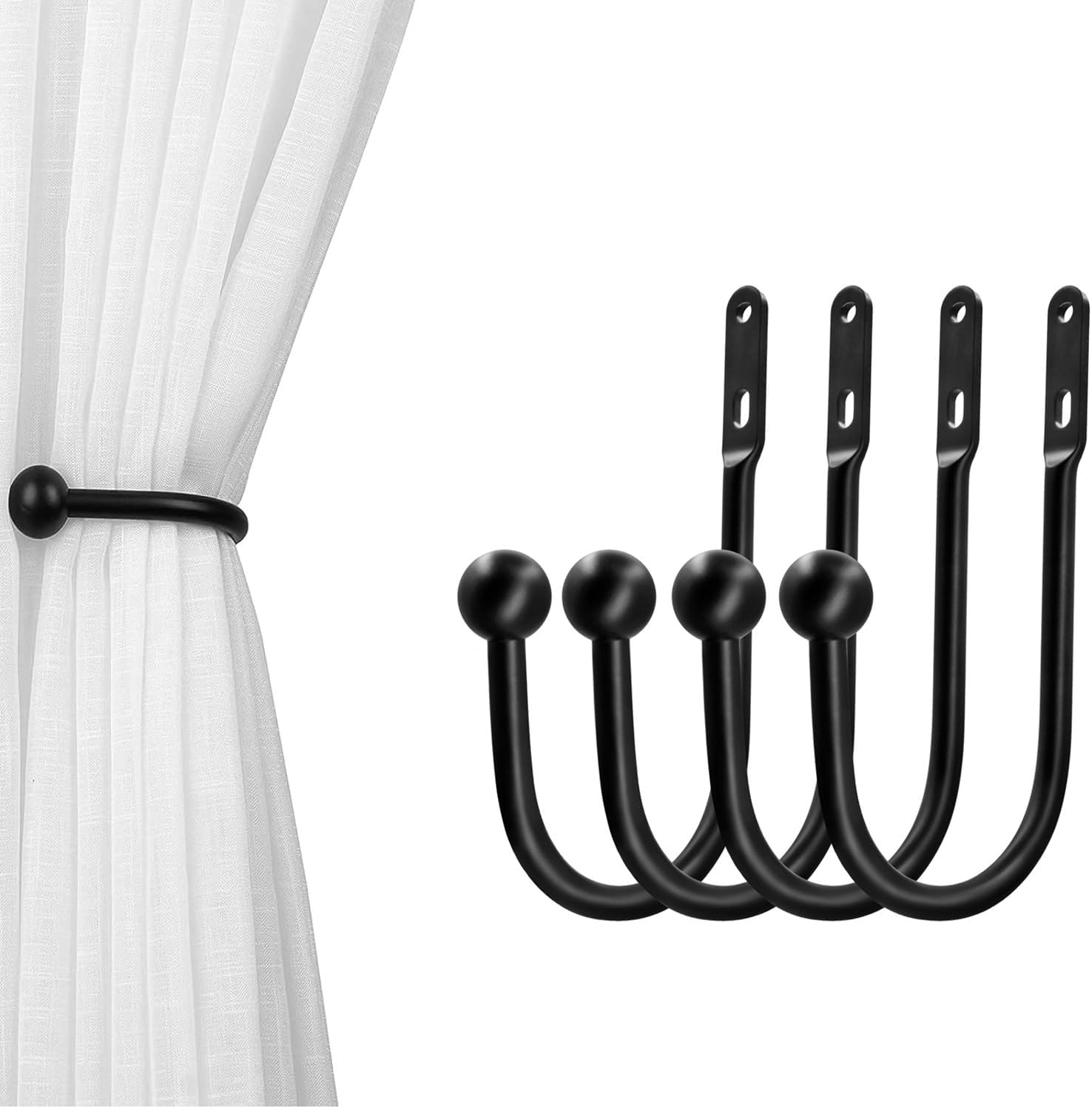 Wall Mount Curtain Tiebacks Drapery Holdbacks Curt...