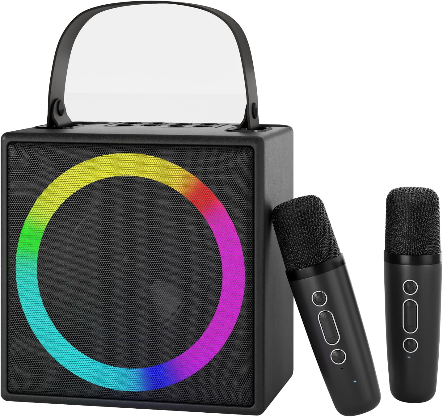 Portable Karaoke Machine, Bluetooth Karaoke System with 2 Microphones, Speaker P...