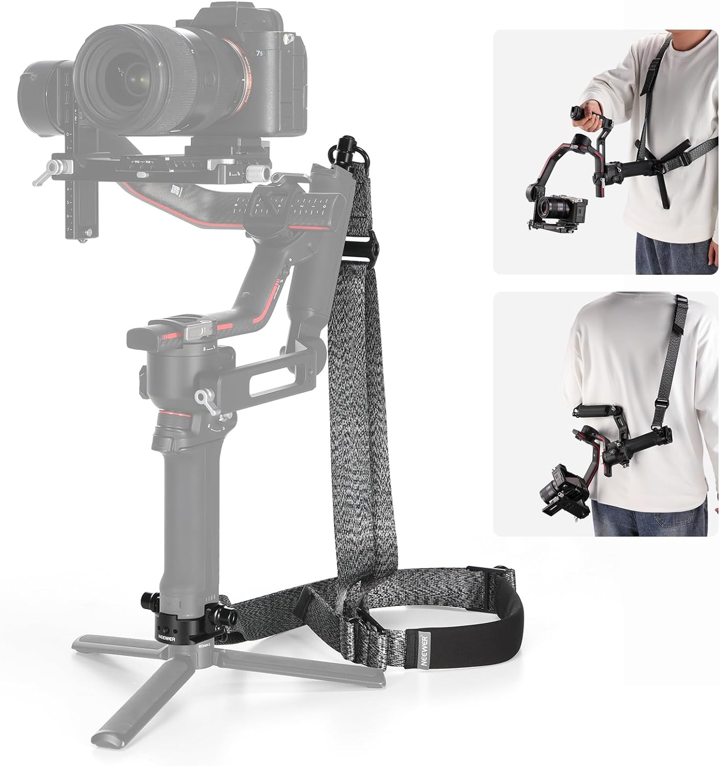 NEEWER RS4 Gimbal Shoulder Strap Kit, Weight Reducing Soft Padding Adjustable St...