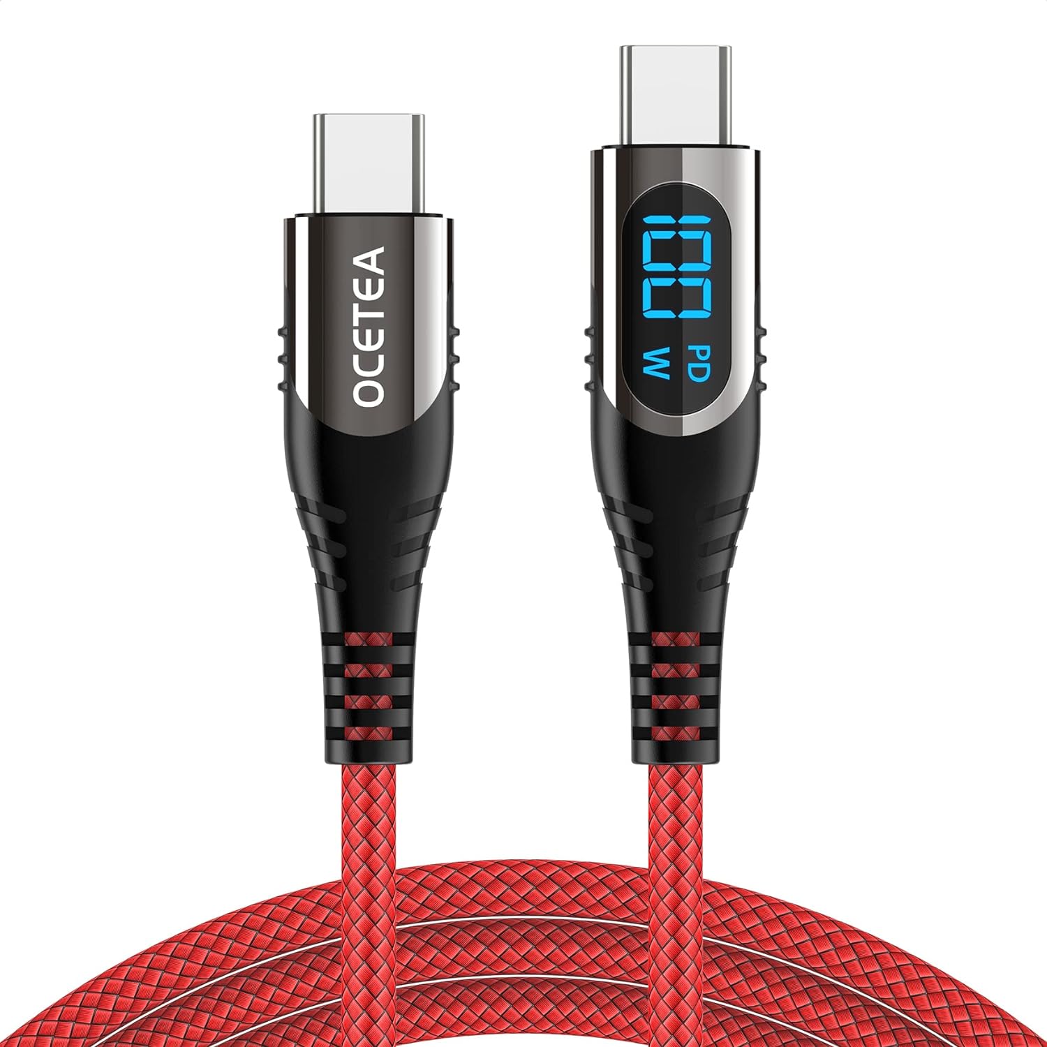 Ocetea USB C to USB C Charger Cable, 100W USB C Cable with LED Display, PD Fast...