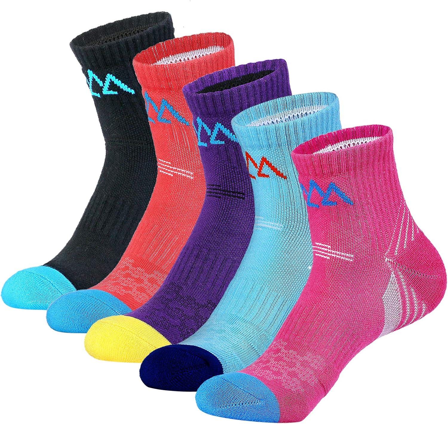 innotree 5 Pack Women's Cushioned Hiking Walking Running Socks, Quarter Ankle So...