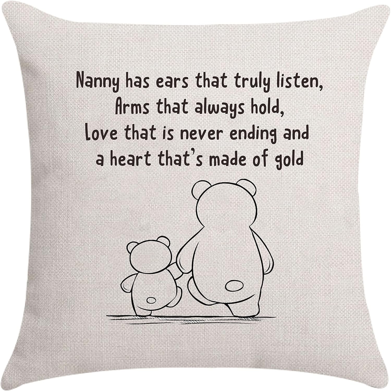 Aocaso Nanny Has Ears That Truly Listen Cushion Cover Throw Pillow Cover Nanny G...