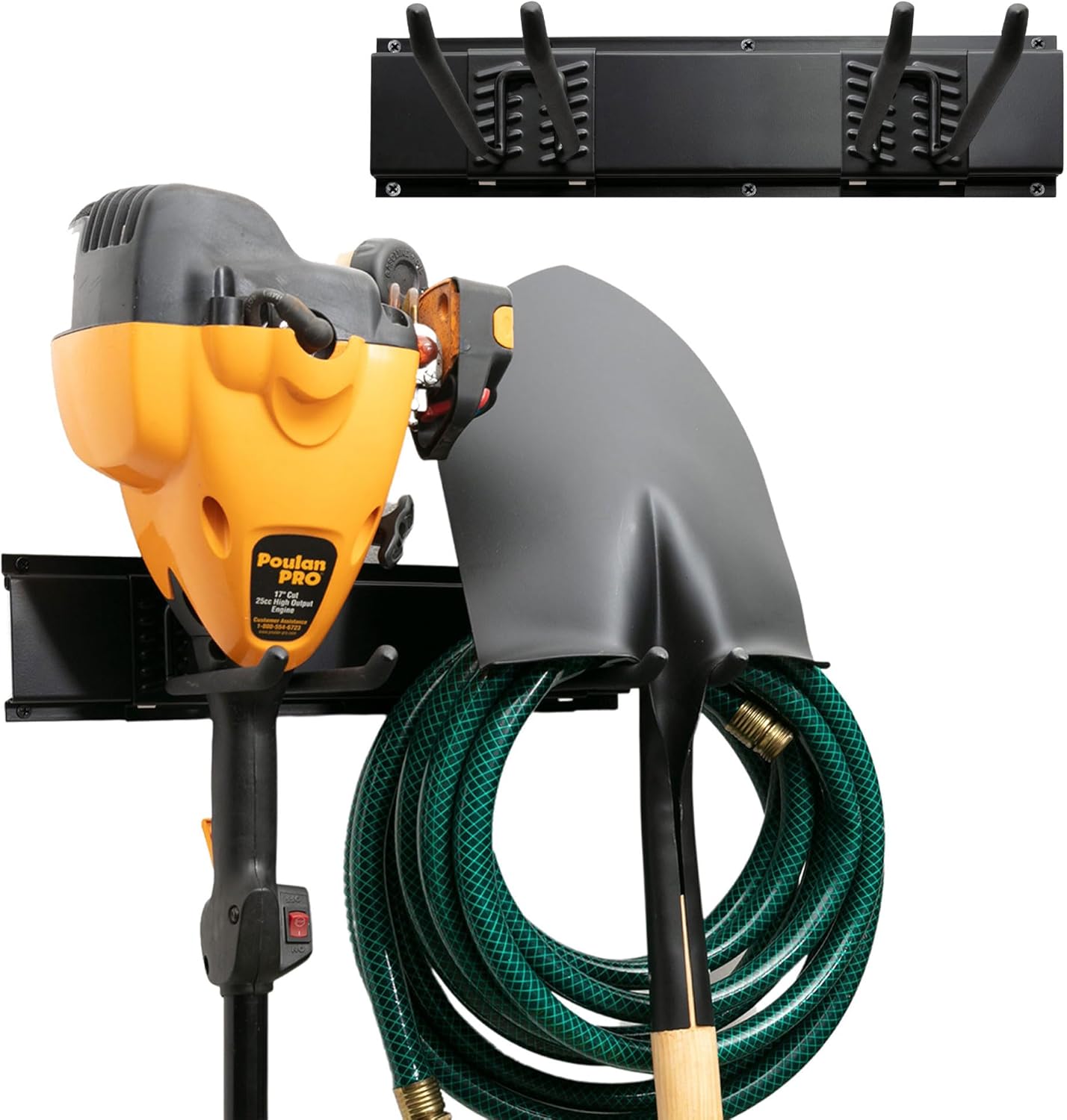 Garage Tool Organizer Wall Mount - Sturdy Storage Rack with Adjustable Hooks, St...