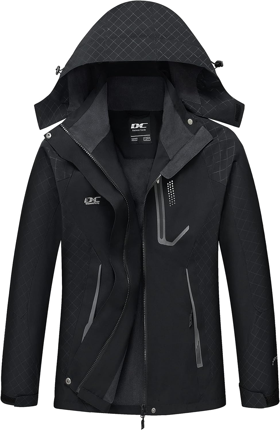 Diamond Candy Women's Waterproof Rain Jacket with Hood Lightweight Outdoors Rain...