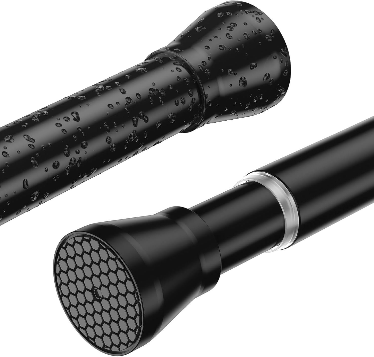 Shower Curtain Rail Extendable Curtain Poles 85-150cm Black Tension Rods for Cur...