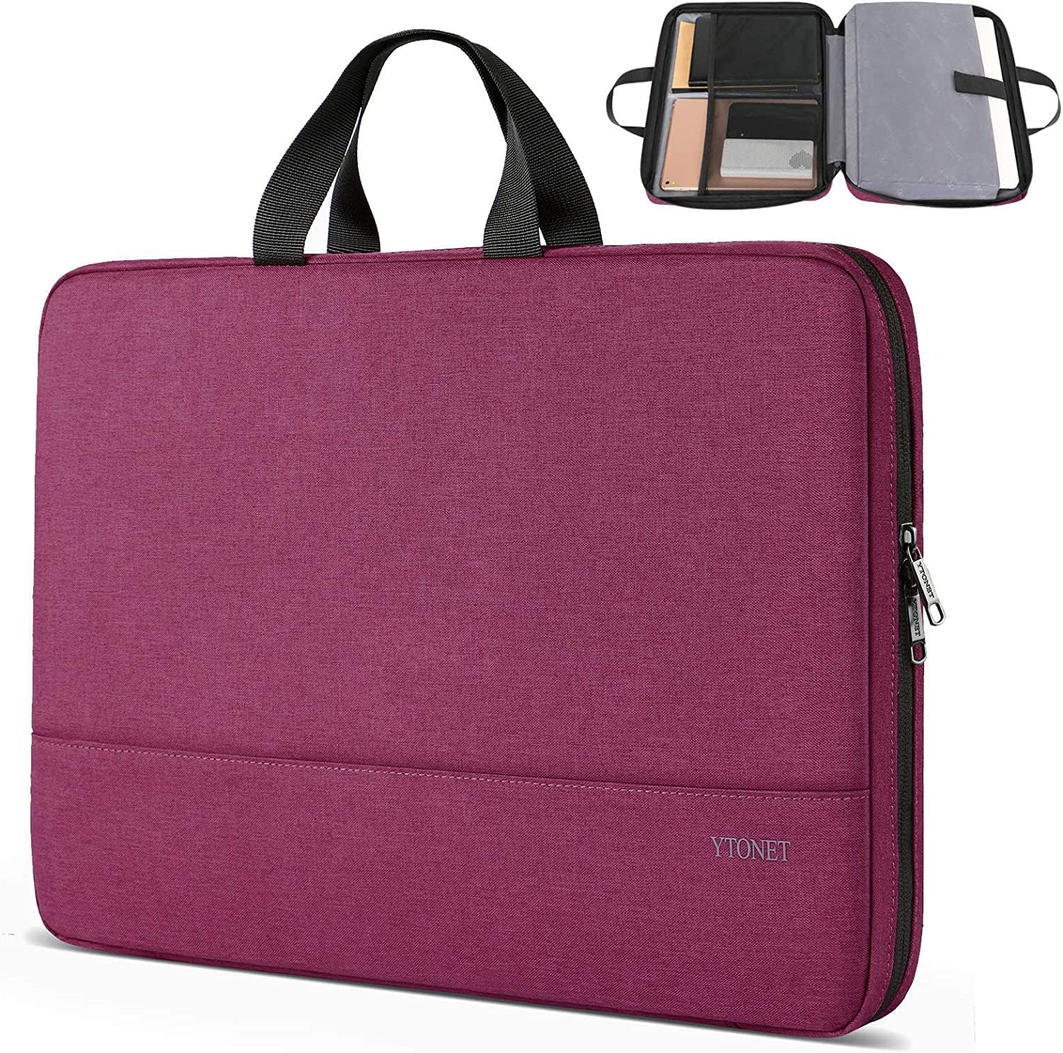 Ytonet Laptop Case 15.6 Inch, TSA Friendly Laptop Sleeve Cover with Handle for W...