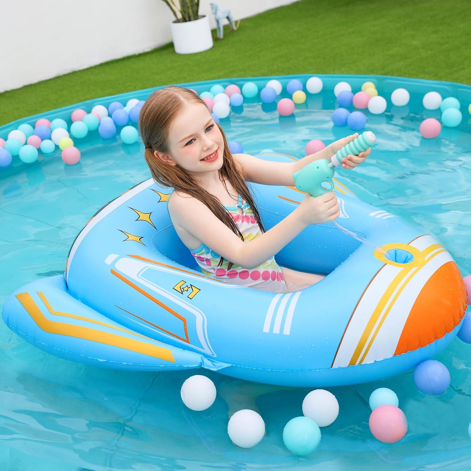 Jasonwell Inflatable Kids Pool Floats - Toddler Pool Floaties Swimming Pool Floa...
