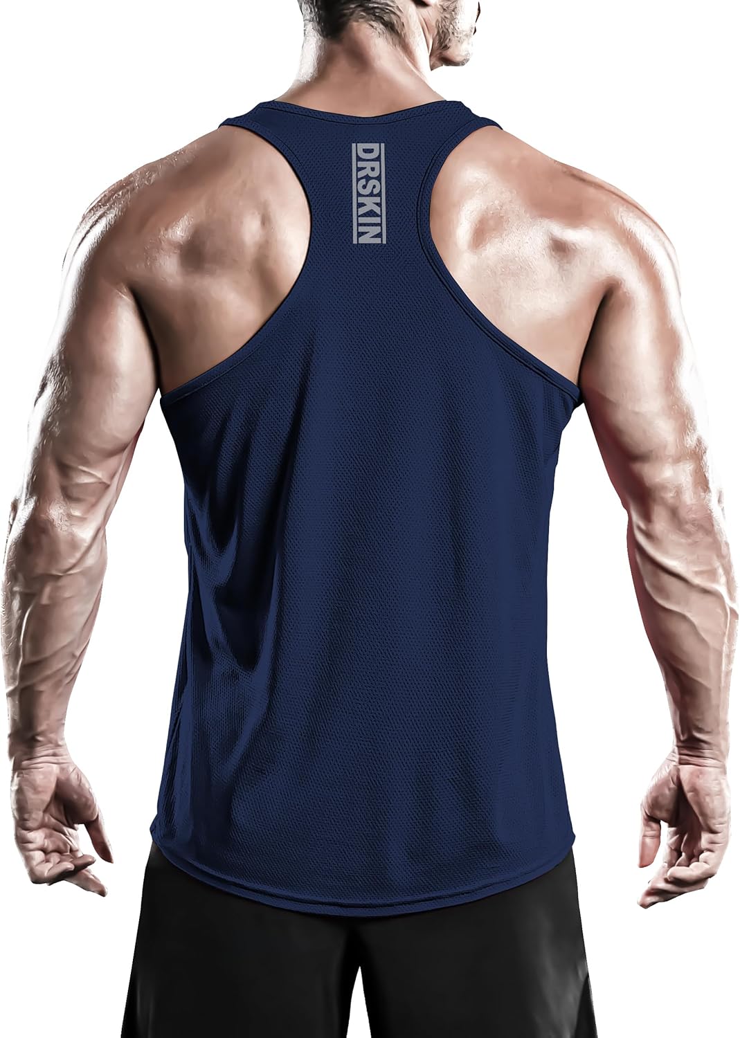 DRSKIN Men's 4, 3 or 1 Pack Tank Tops Sleeveless Shirts Y-Back Muscle Mesh Gym T...