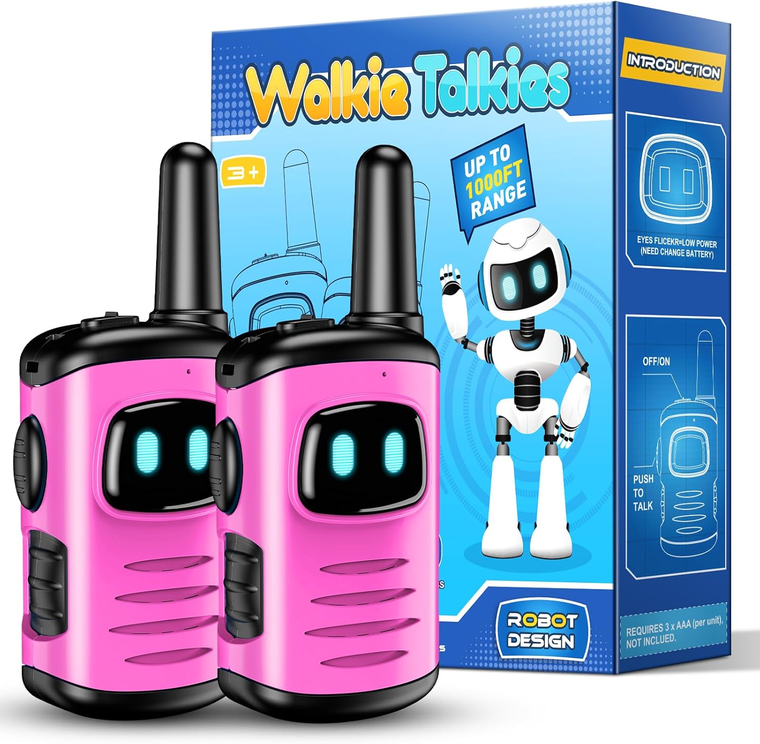 EUTOYZ Walkie Talkie Kids, 3-12 Year Old Girl Gifts for 5 6 7 8 Year Olds Girl T...