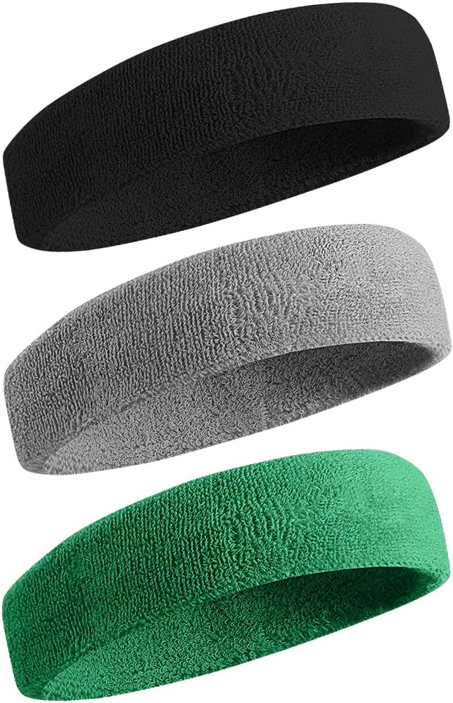 BEACE Sweatbands Sports Headband for Men & Women - Moisture Wicking Athletic Cot...