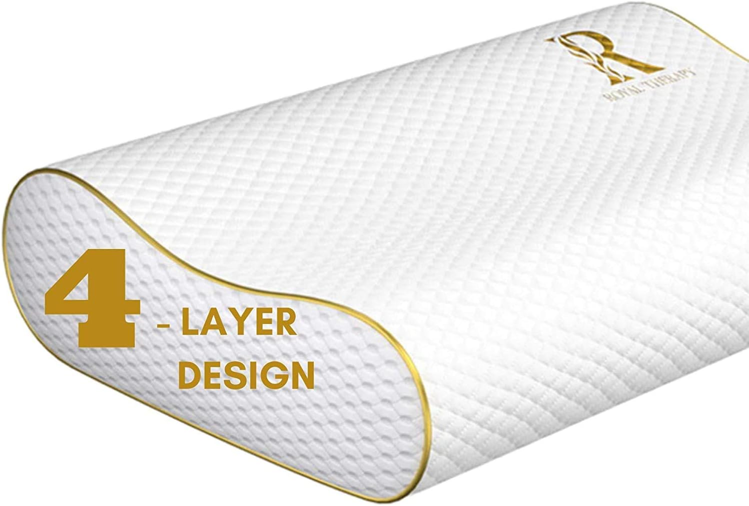 Memory Foam Pillow, Cervical Pillow, 4-Layer Queen, Contour Pillow, Side Sleeper...