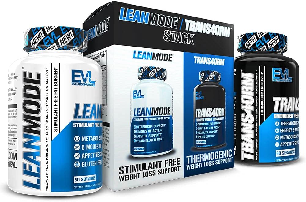 EVL Weight Loss Support Stack - Trans4orm Thermogenic Fat Burner Support Pills w...