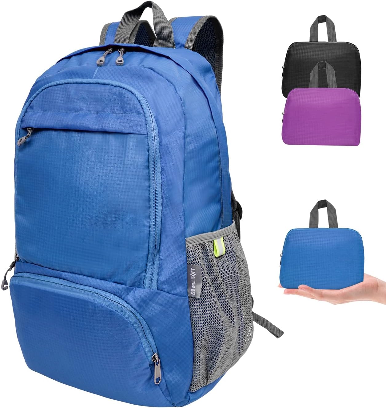 MULISOFT 30L Blue Unisex Backpack, Compact Size, Lightweight, Foldable, Multi-Co...