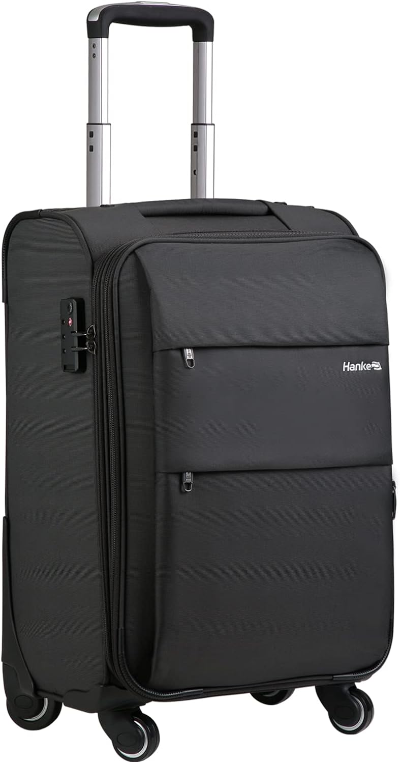 Hanke 20" Softside Expandable Carry on Luggage with Spinner Wheels, Lightweight...