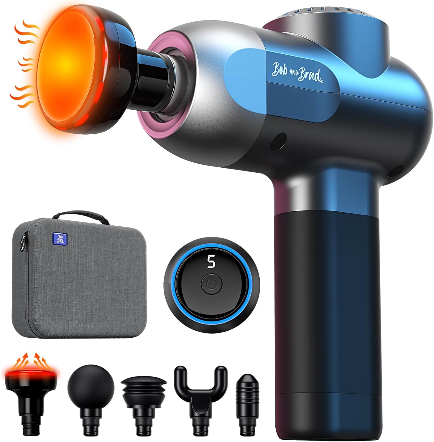 BOB AND BRAD C2 Plus Massage Gun with Heat, Deep Tissue Percussion Massager Gun,...