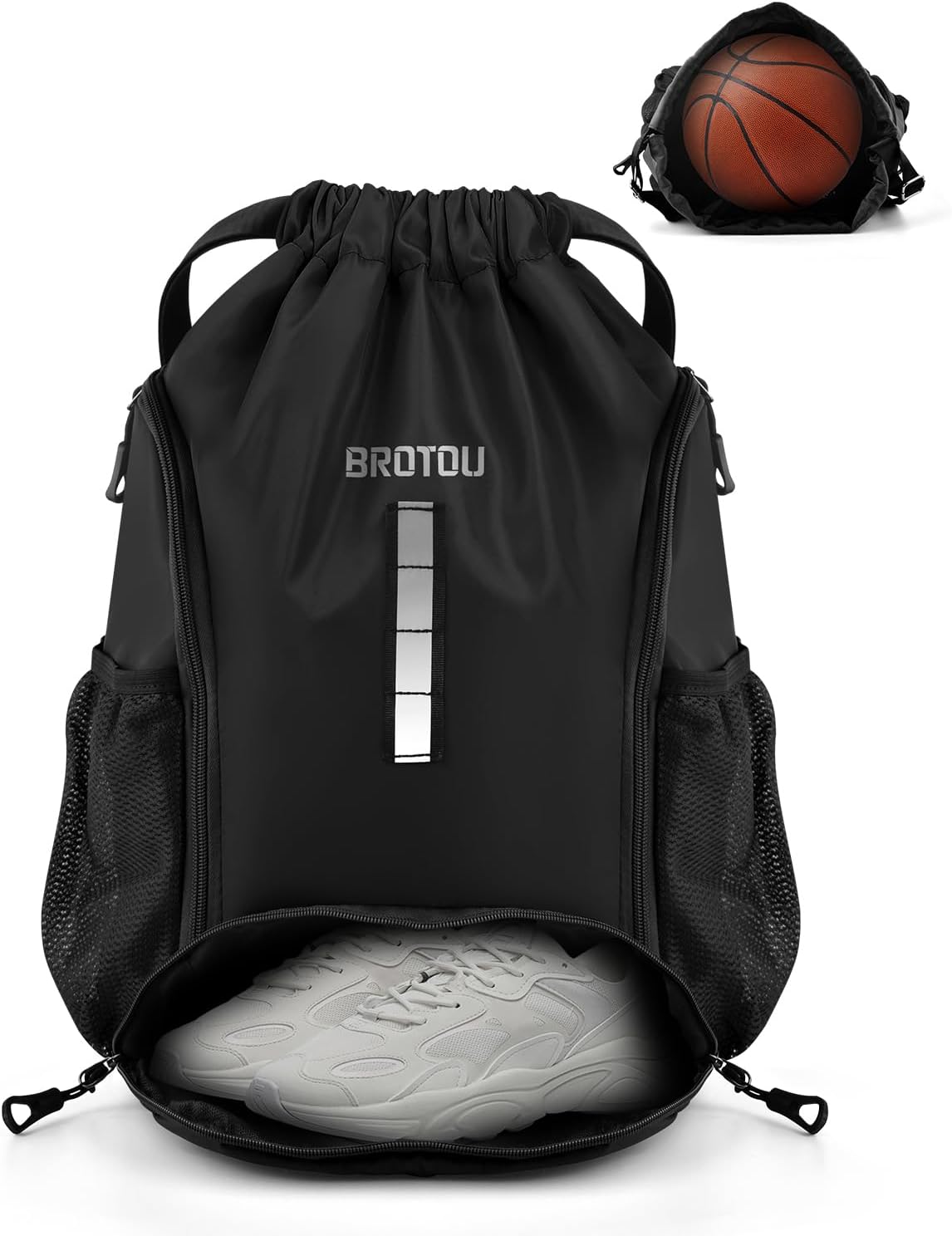 BROTOU Waterproof Drawstring Sports Backpack, Unisex PE Backpack Gym Bag with La...