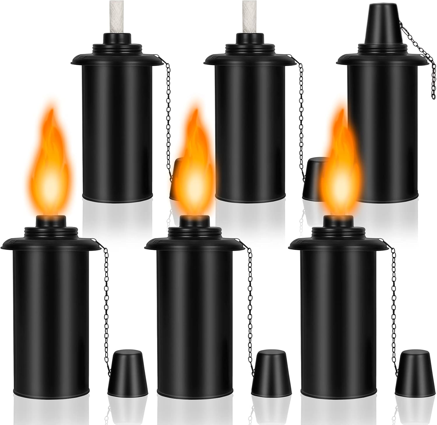 Torch Replacement Canisters 16oz, Outdoor Refillable Canister with Wicks and Cap...