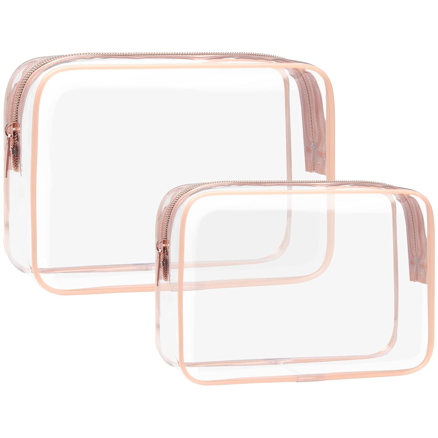 F-color TSA Approved Toiletry Bag - 2 Pack Clear Travel Bags for Toiletries, Cle...