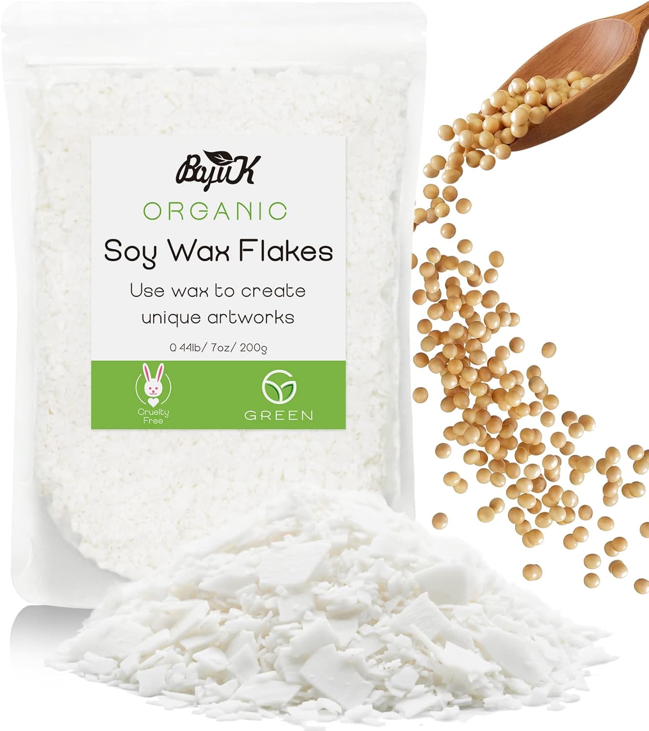 Soy Wax Flakes, BOYUJK Premium Natural Candle Wax, 100% Soy Wax for Candle Makin...