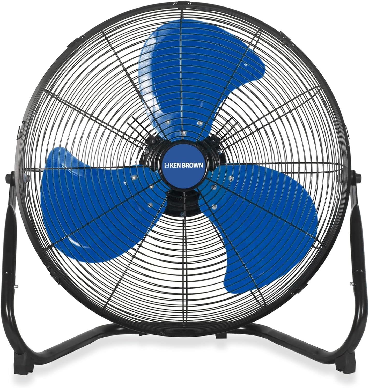 KEN BROWN 20 Inch High Velocity Floor Fan Blue, box fan, 3-speed, 3-Blades, 360...