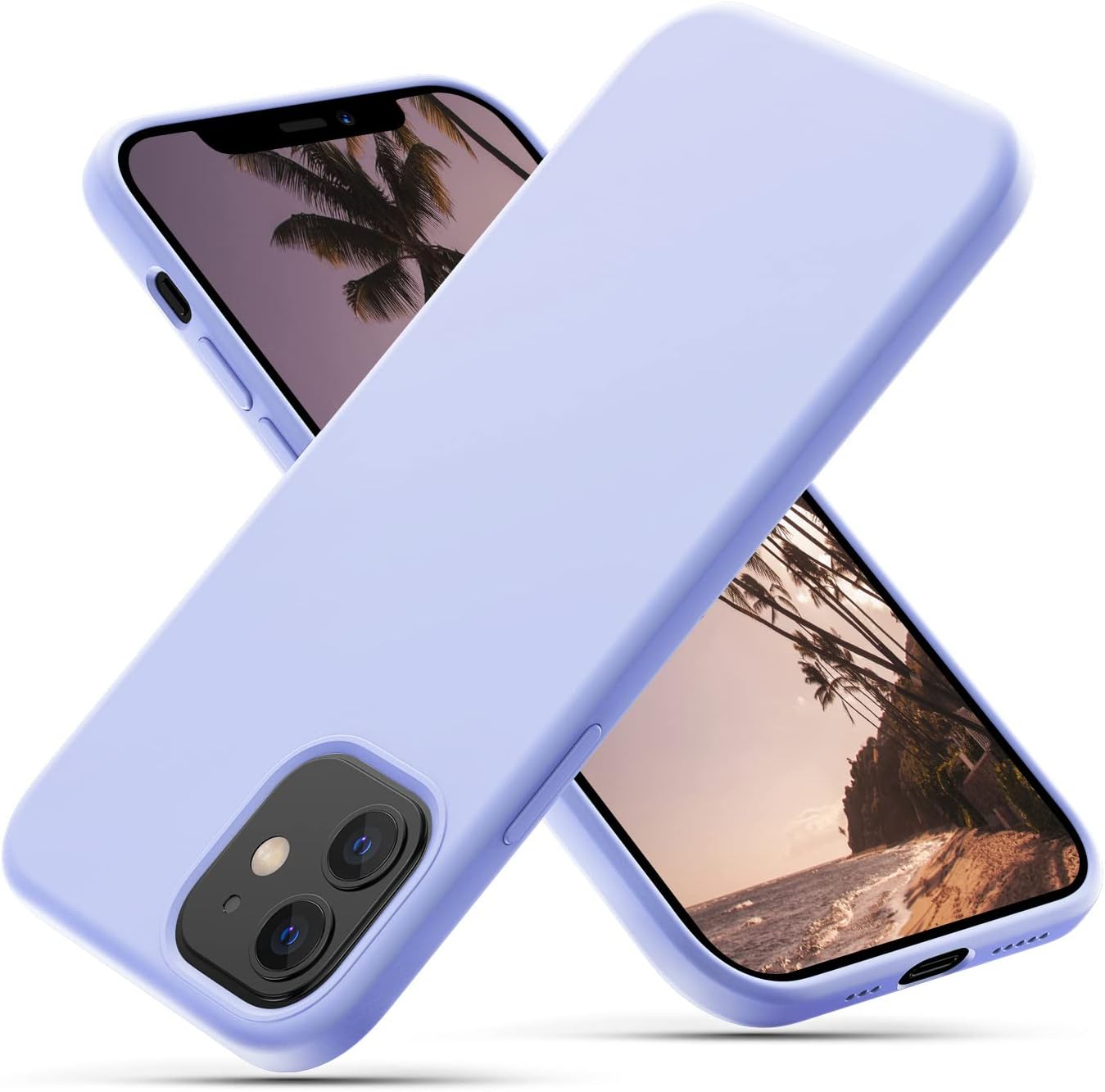 CALOOP Slim-Fit for iPhone 12/12 Pro Case,Skin Soft Liquid Silicone,Sturdy Hard...