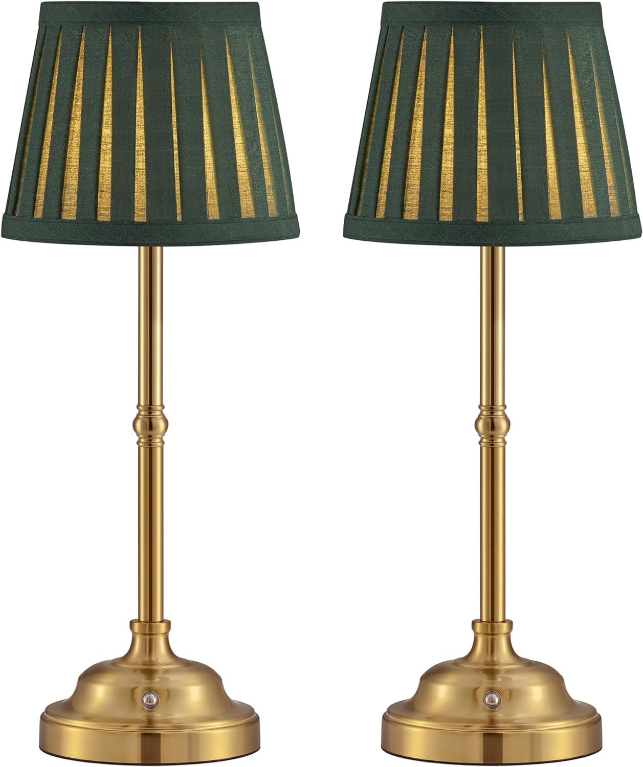 KDG Cordless LED Table Lamp Set of 2, Portables Fabric Shade Desk Lamps, 5000mAh...