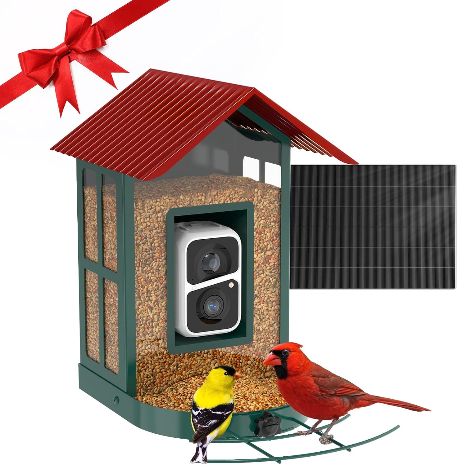 Soliom® BF08S-Bird Feeder with Camera,1080P HD Night Version Bird Watching WiFi...
