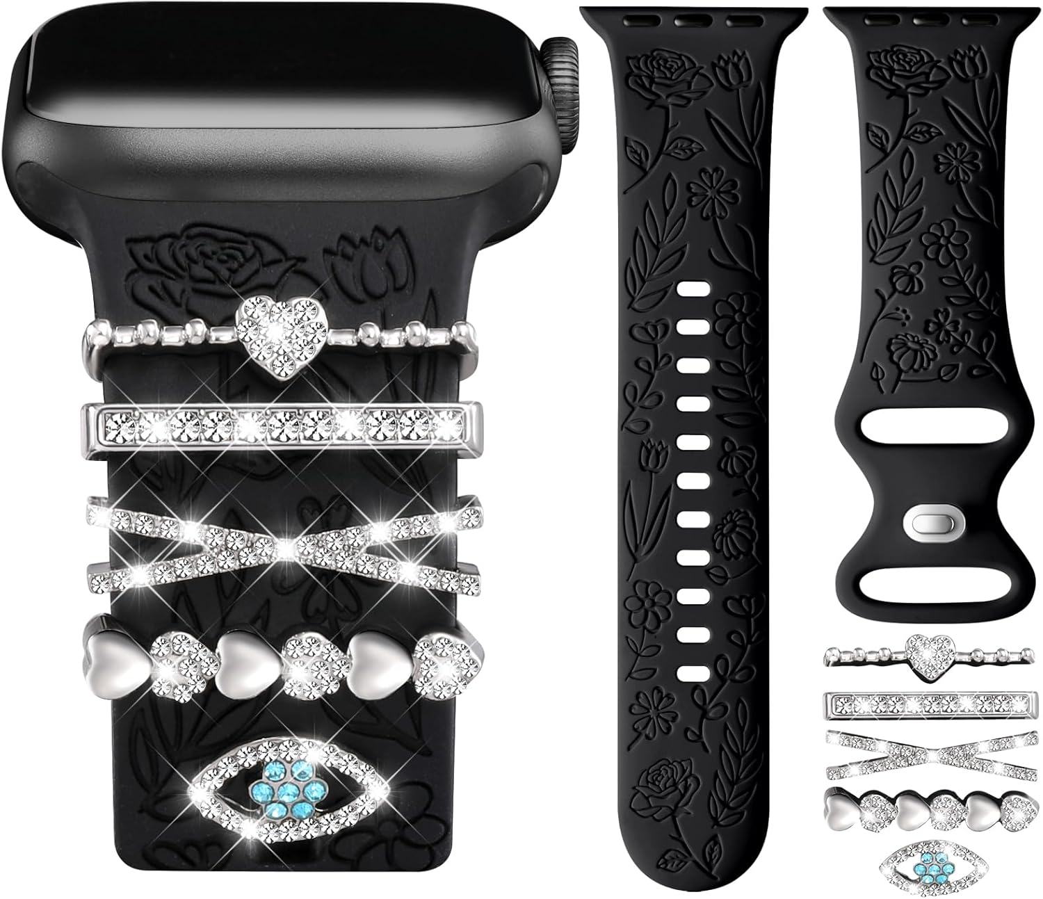 DaQin Flower Engraved Band Compatible with Apple Watch Bands 40mm for Women 38mm...