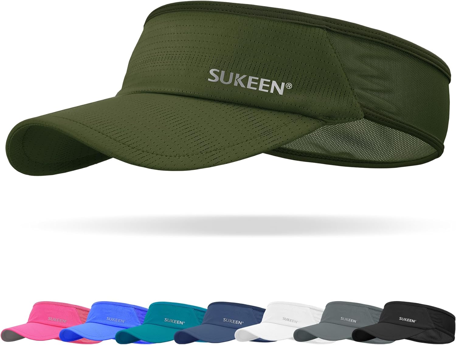 Sukeen Sports Sun Visor Men Women Lightweight Packable Cooling Stretchy Visor Ha...