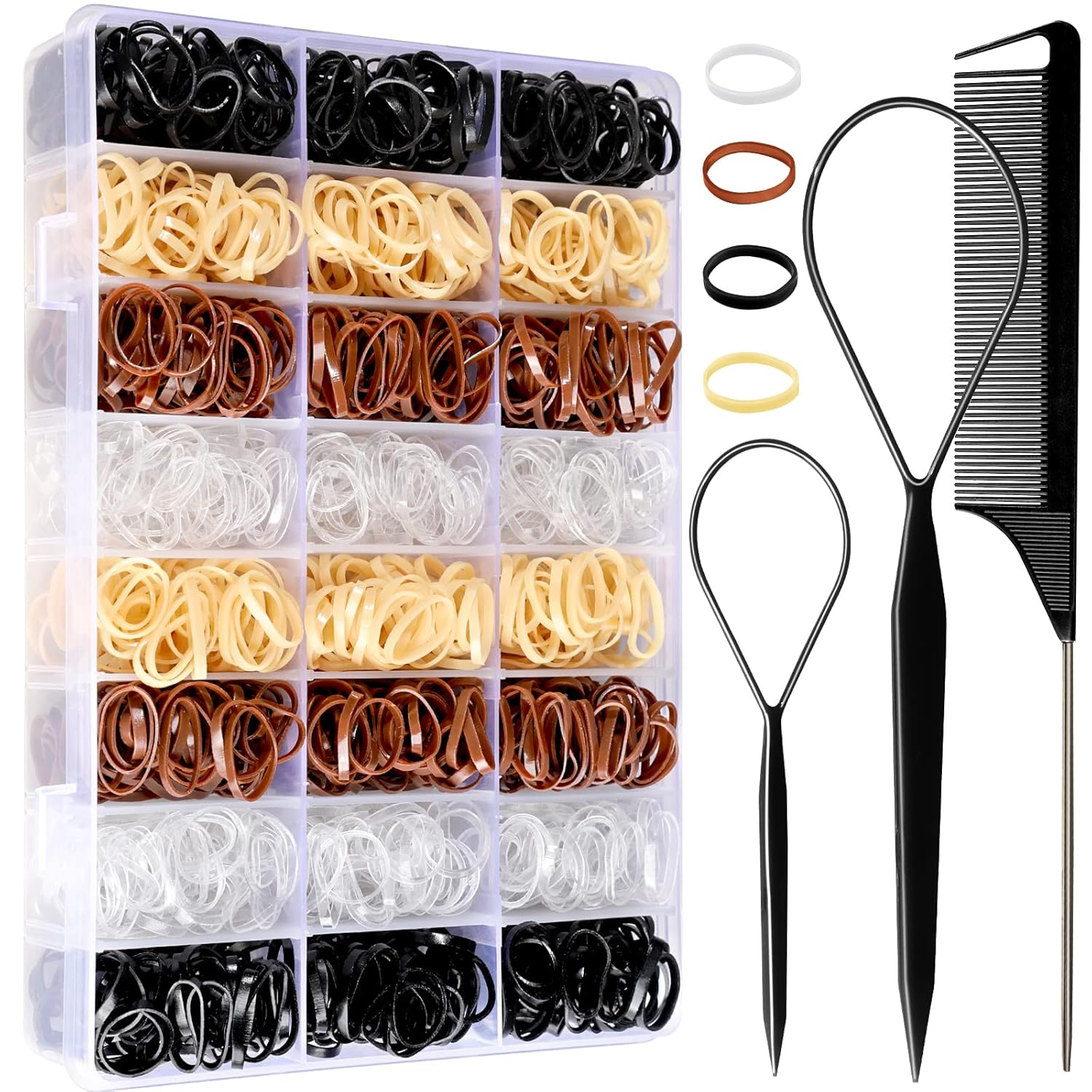 YGDZ Elastic Hair Ties,1500 pcs Mini Hair Rubber B...