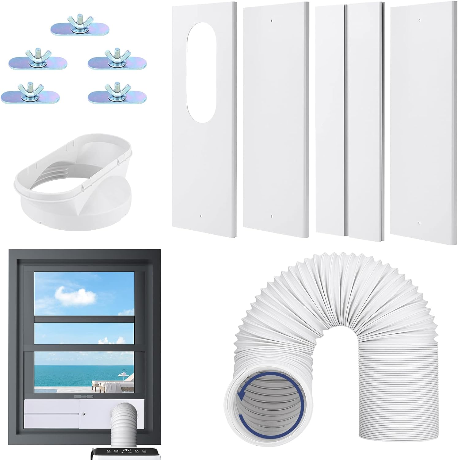 Portable Air Conditioner Window Vent Kit, Upgraded Seamless Portable AC Vent Kit...