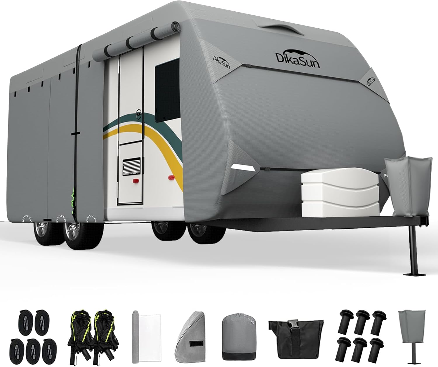 RV Cover, Upgraded 7 Layers top travel trailer cover Fits 20-22 feet RV, Waterpr...