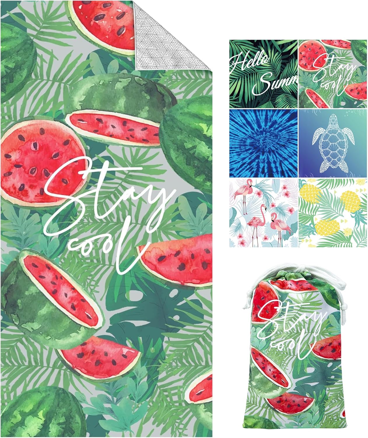 Kitchown Microfiber Beach Towels Quick Dry Lightweight Sand Free Large Beach Tow...