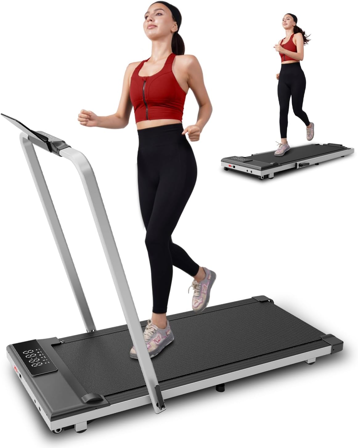 3 in 1 Walking Pad Treadmills - Folding Treadmill 300lbs Capacity Under Desk Tre...