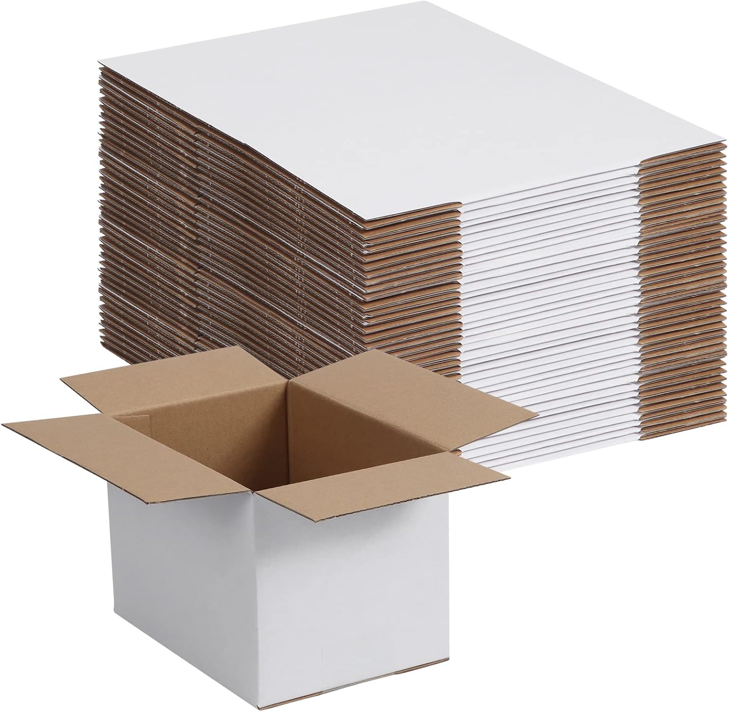 Shipping Boxes for Small Business, White 40 Pack 7x5x5 Inch Corrugated Cardboard...