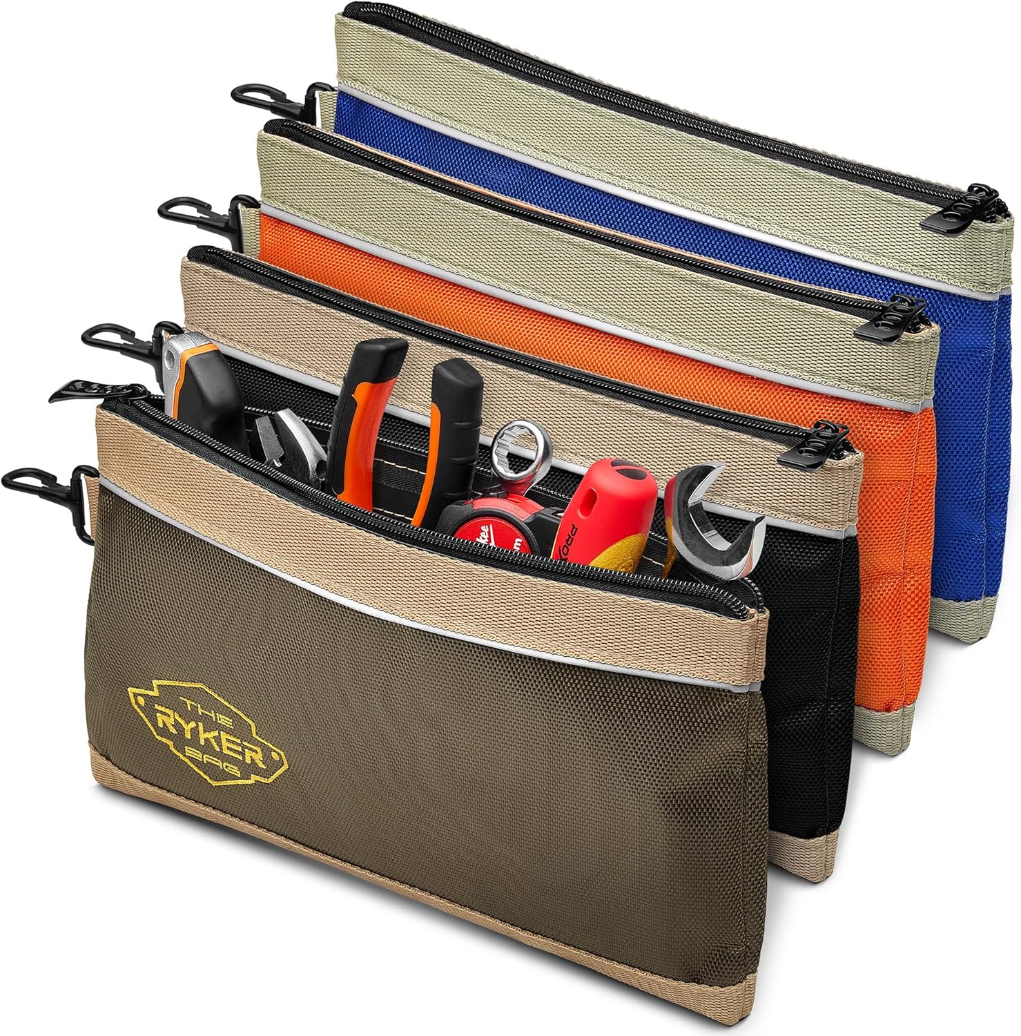 The Ryker Bag Canvas Zipper Tool Pouches Set: Small Tool Pouch Bags in 4 Colors...
