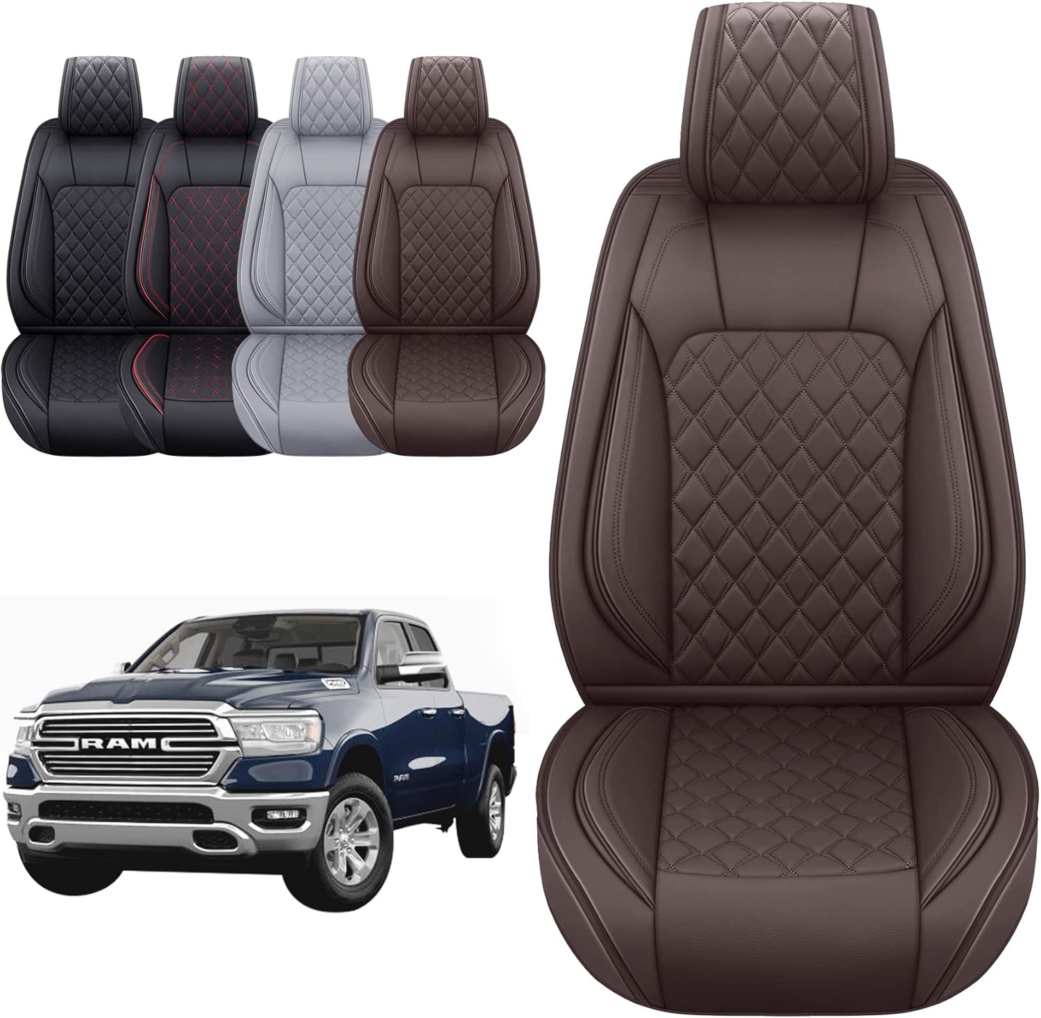 Aierxuan Seat Covers for Dodge Ram Custom Fit 2009-2024 1500 2500 3500 Truck Pic...
